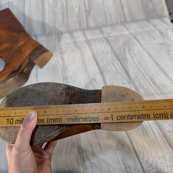 Vintage Double H Boots Brown Leather Campus Style Women - Picture 15 of 15